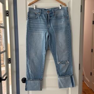 J.Crew Cuffed slouchy boyfriend jean in Clear Indigo wash
